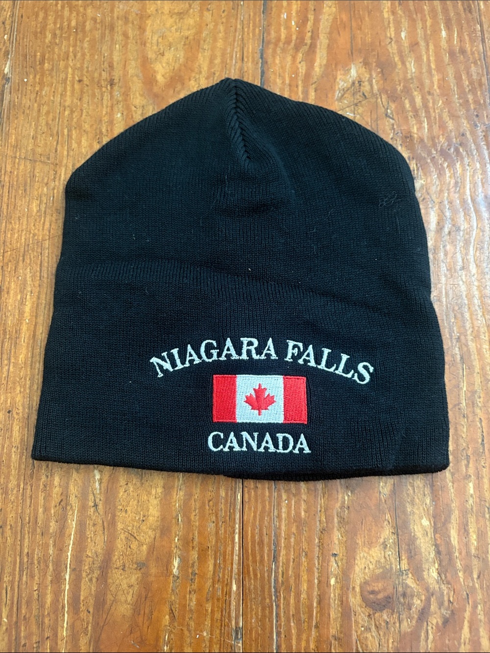 Niagara Falls Canada Black Knit Beanie